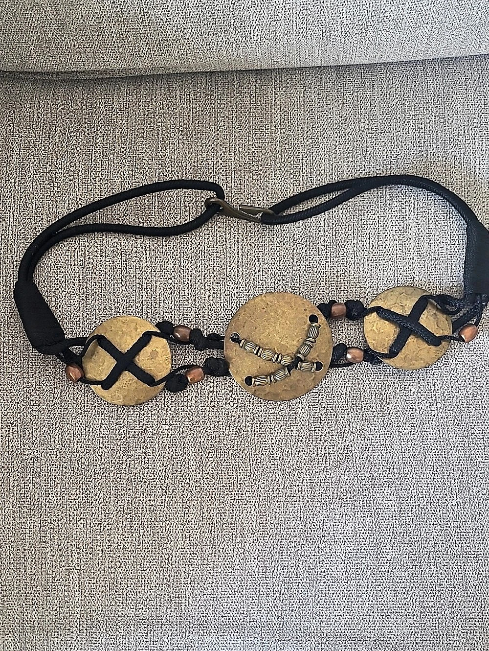 Brown & Gold Disc Waist Belt
